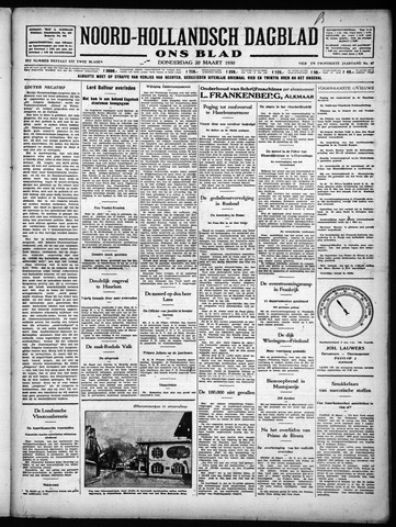 Noord-Hollandsch Dagblad : ons blad 1930-03-20