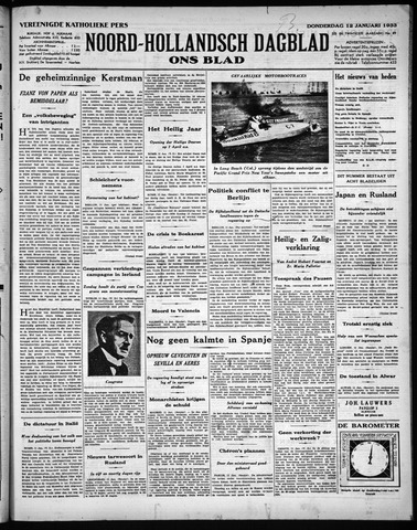 Noord-Hollandsch Dagblad : ons blad 1933-01-12