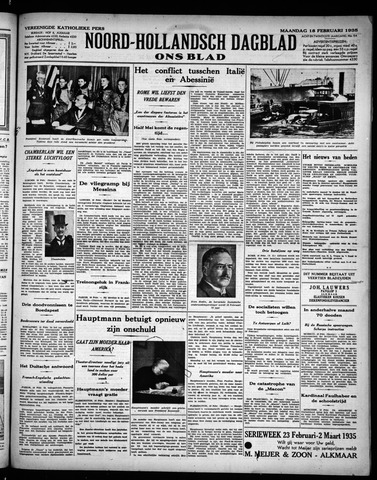 Noord-Hollandsch Dagblad : ons blad 1935-02-18