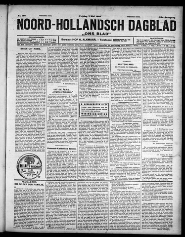 Noord-Hollandsch Dagblad : ons blad 1926-05-07