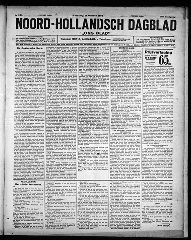 Noord-Hollandsch Dagblad : ons blad 1924-10-15