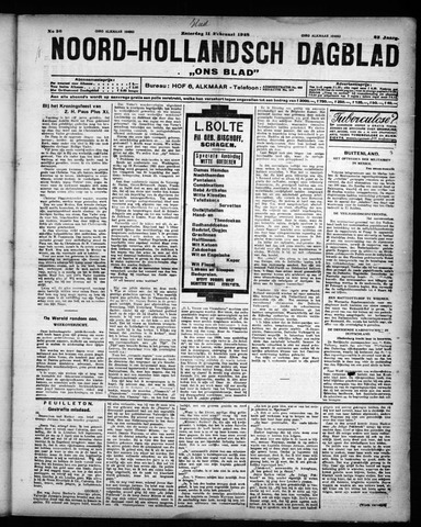 Noord-Hollandsch Dagblad : ons blad 1928-02-11