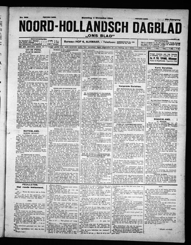 Noord-Hollandsch Dagblad : ons blad 1924-12-01