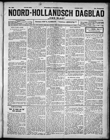 Noord-Hollandsch Dagblad : ons blad 1923-08-08