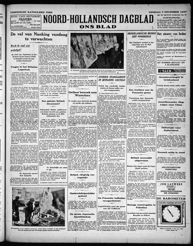Noord-Hollandsch Dagblad : ons blad 1937-12-07
