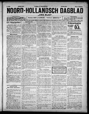 Noord-Hollandsch Dagblad : ons blad 1924-10-17