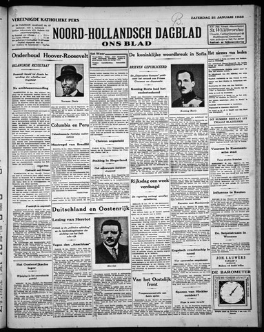 Noord-Hollandsch Dagblad : ons blad 1933-01-21