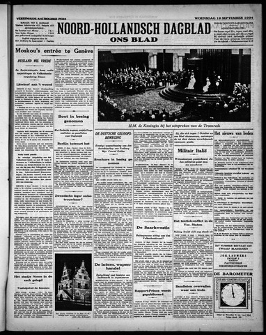 Noord-Hollandsch Dagblad : ons blad 1934-09-19