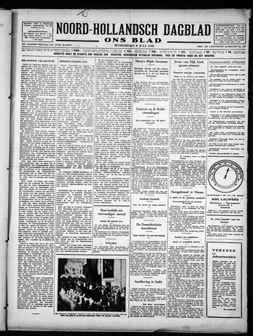 Noord-Hollandsch Dagblad : ons blad 1930-07-09
