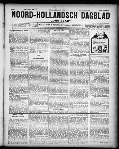 Noord-Hollandsch Dagblad : ons blad 1928-04-24