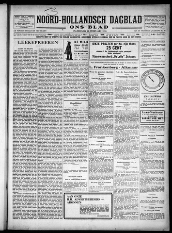 Noord-Hollandsch Dagblad : ons blad 1931-02-28