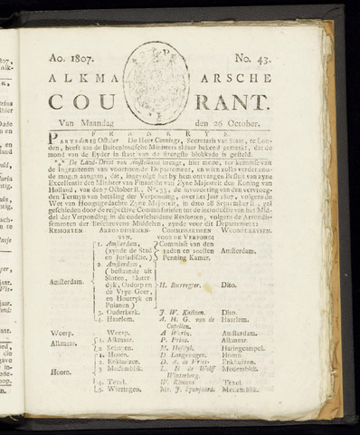 Alkmaarsche Courant 1807-10-26