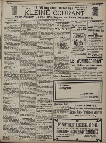 Vliegend blaadje : nieuws- en advertentiebode voor Den Helder 1907-10-19