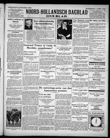 Noord-Hollandsch Dagblad : ons blad 1937-04-01
