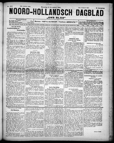 Noord-Hollandsch Dagblad : ons blad 1927-12-12