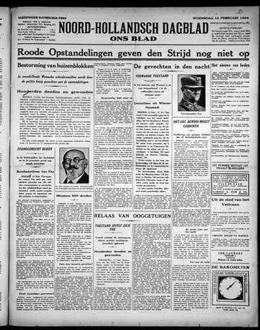 Noord-Hollandsch Dagblad : ons blad 1934-02-14