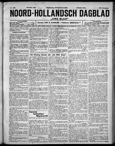 Noord-Hollandsch Dagblad : ons blad 1925-09-17
