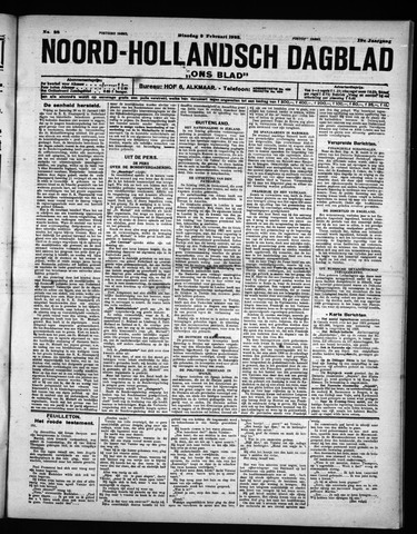 Noord-Hollandsch Dagblad : ons blad 1925-02-03