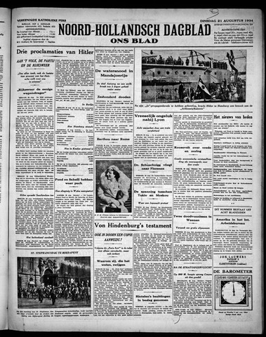 Noord-Hollandsch Dagblad : ons blad 1934-08-21