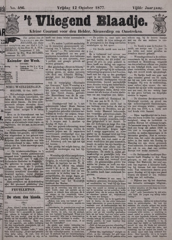 Vliegend blaadje : nieuws- en advertentiebode voor Den Helder 1877-10-12
