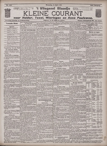 Vliegend blaadje : nieuws- en advertentiebode voor Den Helder 1913-04-16