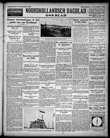 Noord-Hollandsch Dagblad : ons blad 1938-10-13
