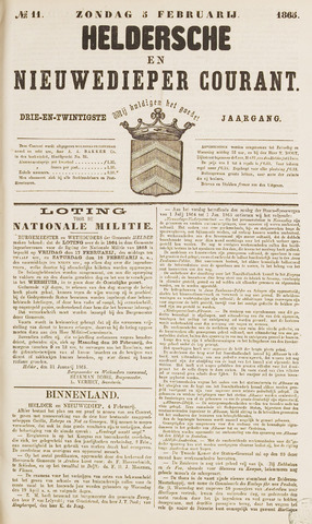 Heldersche en Nieuwedieper Courant 1865-02-05