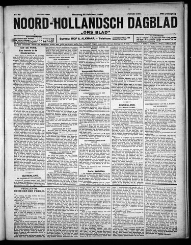 Noord-Hollandsch Dagblad : ons blad 1926-02-22