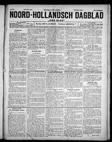 Noord-Hollandsch Dagblad : ons blad 1925-03-16