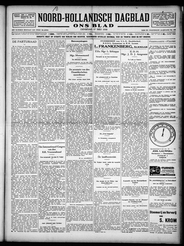 Noord-Hollandsch Dagblad : ons blad 1930-05-27
