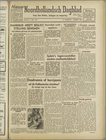 Nieuw Noordhollandsch Dagblad, editie Schagen 1946-06-04