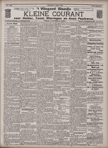 Vliegend blaadje : nieuws- en advertentiebode voor Den Helder 1913-04-12