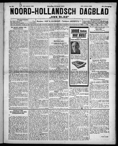 Noord-Hollandsch Dagblad : ons blad 1927-03-12