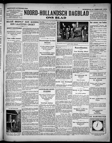 Noord-Hollandsch Dagblad : ons blad 1934-02-21