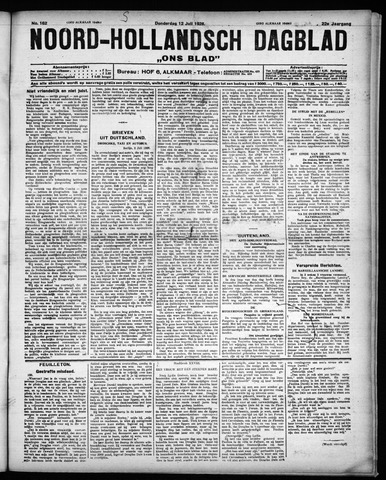 Noord-Hollandsch Dagblad : ons blad 1928-07-12