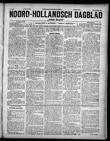 Noord-Hollandsch Dagblad : ons blad 1924-02-28