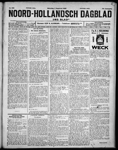 Noord-Hollandsch Dagblad : ons blad 1925-08-01