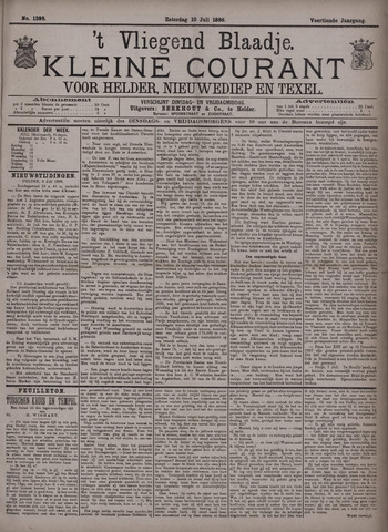 Vliegend blaadje : nieuws- en advertentiebode voor Den Helder 1886-07-10