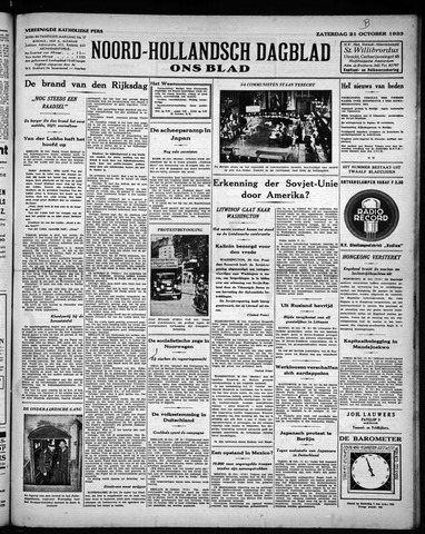 Noord-Hollandsch Dagblad : ons blad 1933-10-21