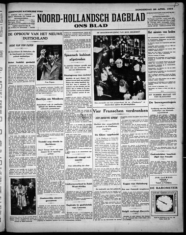 Noord-Hollandsch Dagblad : ons blad 1934-04-26