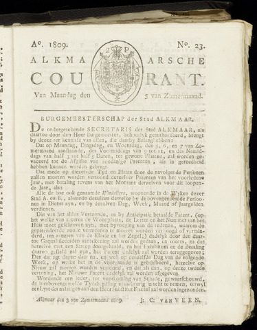 Alkmaarsche Courant 1809-06-05