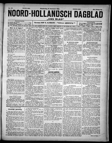 Noord-Hollandsch Dagblad : ons blad 1924-02-21
