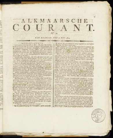 Alkmaarsche Courant 1814-05-09
