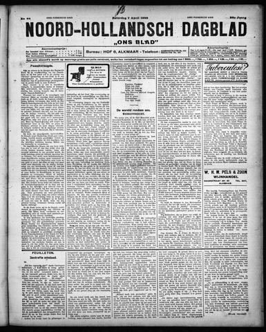 Noord-Hollandsch Dagblad : ons blad 1928-04-07