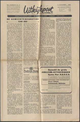 Uitkijkpost : nieuwsblad voor Heiloo e.o. 1950-11-10