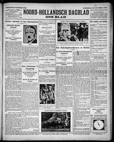 Noord-Hollandsch Dagblad : ons blad 1933-10-25