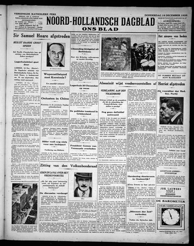Noord-Hollandsch Dagblad : ons blad 1935-12-19