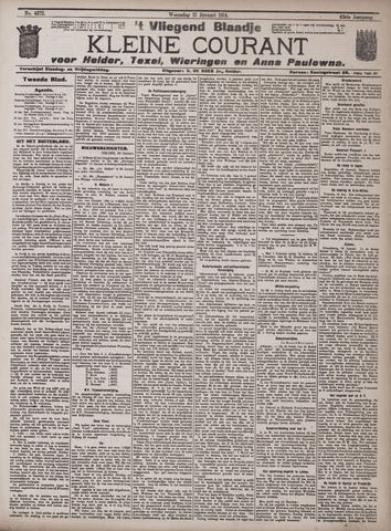 Vliegend blaadje : nieuws- en advertentiebode voor Den Helder 1914-01-21