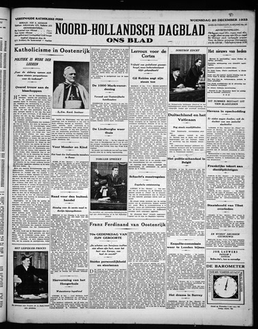 Noord-Hollandsch Dagblad : ons blad 1933-12-20