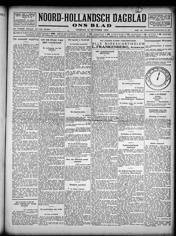 Noord-Hollandsch Dagblad : ons blad 1929-10-11